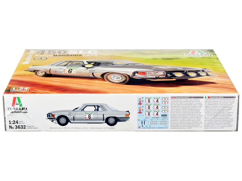 Skill 3 Model Kit Mercedes-Benz 450 SLC Winner 'Rallye Bandama Ivory Coast' (1979) 1/24 Scale Model by Italeri