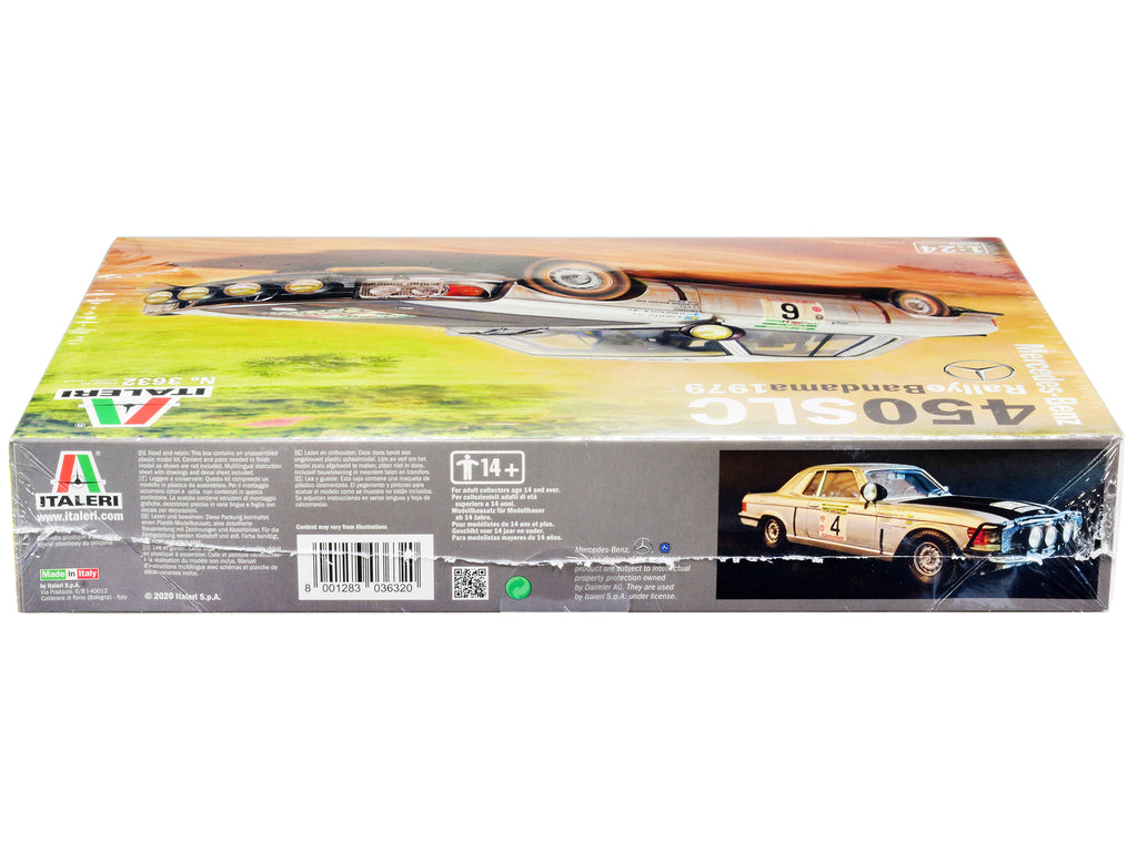 Skill 3 Model Kit Mercedes-Benz 450 SLC Winner 'Rallye Bandama Ivory Coast' (1979) 1/24 Scale Model by Italeri