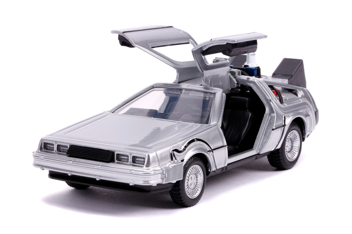 DeLorean DMC (Time Machine) Silver 'Back to the Future Part II' (1989) Movie 'Hollywood Rides' Series 1/32 Diecast Model Car by Jada