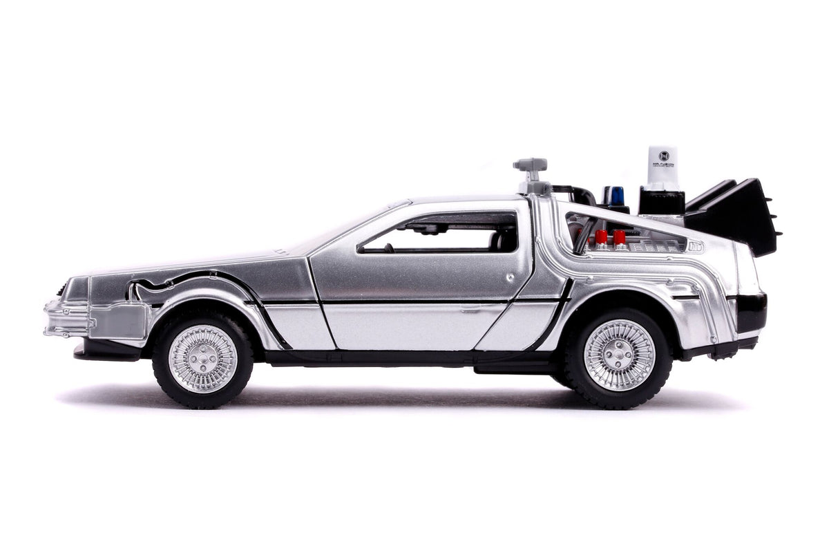 DeLorean DMC (Time Machine) Silver 'Back to the Future Part II' (1989) Movie 'Hollywood Rides' Series 1/32 Diecast Model Car by Jada