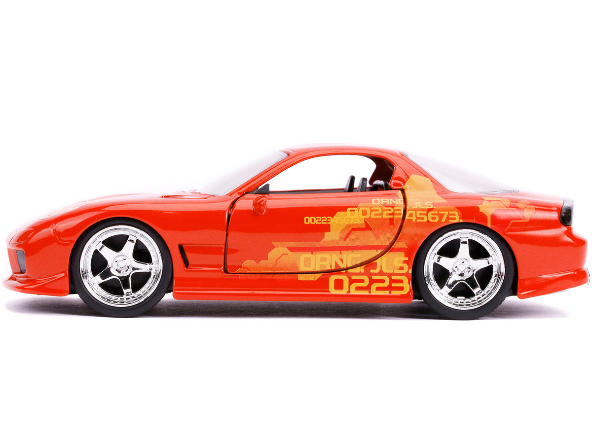 Orange Julius' Mazda RX-7 Orange Metallic with Graphics 'Fast & Furious' Series 1/32 Diecast Model Car by Jada