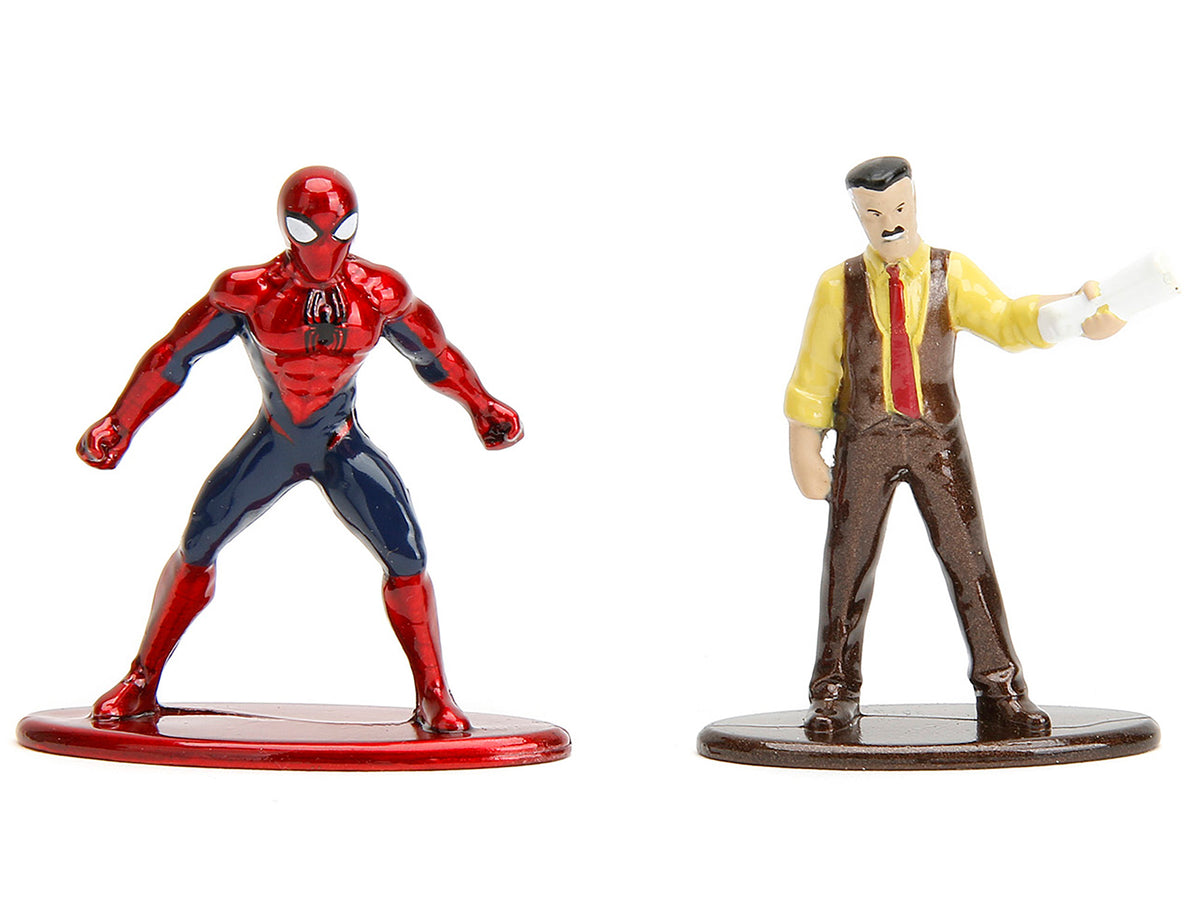 'Daily Bugle' and Subway Diorama Set with Spider-Man and J. Jonah Jameson Diecast Figures 'Marvel's Spider-Man' 'Nano Scene' Series Models by Jada