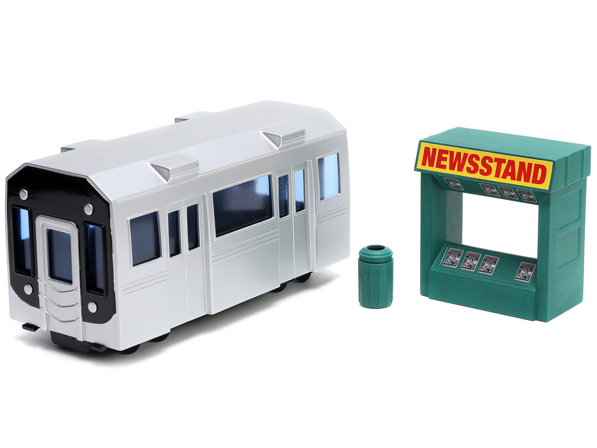 'Daily Bugle' and Subway Diorama Set with Spider-Man and J. Jonah Jameson Diecast Figures 'Marvel's Spider-Man' 'Nano Scene' Series Models by Jada