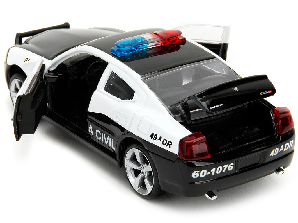 2006 Dodge Charger Police Black and White 'Policia Civil' 'Fast & Furious' Series 1/32 Diecast Model Car by Jada
