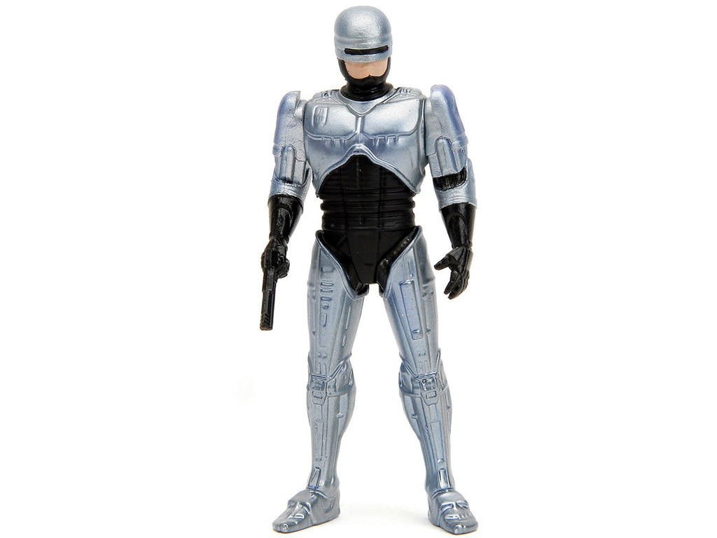 Ford Taurus OCP Matt Black 'Detroit Police' and Robocop Diecast Figure 35th Anniversary 'Robocop' (1987) Movie 'Hollywood Rides' Series 1/24 Diecast Model Car by Jada