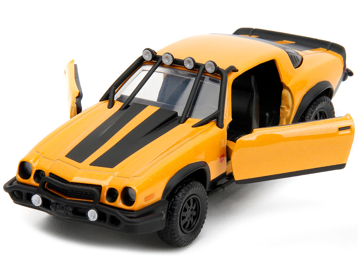 1977 Chevrolet Camaro Off-Road Version Yellow Metallic with Black Stripes 'Transformers: Rise of the Beasts' (2023) Movie 'Hollywood Rides' Series 1/32 Diecast Model Car by Jada