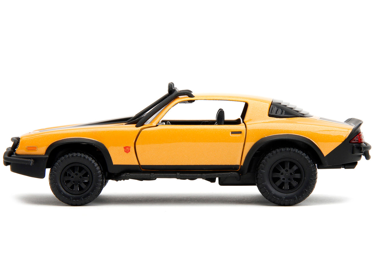 1977 Chevrolet Camaro Off-Road Version Yellow Metallic with Black Stripes 'Transformers: Rise of the Beasts' (2023) Movie 'Hollywood Rides' Series 1/32 Diecast Model Car by Jada