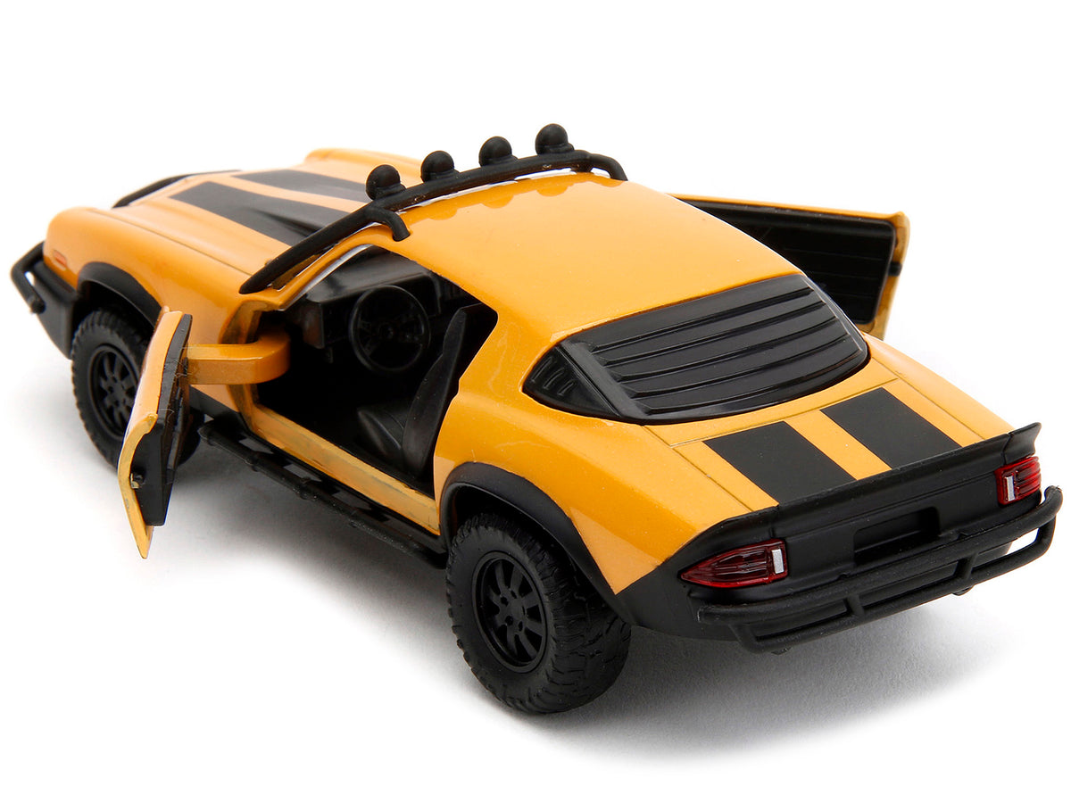 1977 Chevrolet Camaro Off-Road Version Yellow Metallic with Black Stripes 'Transformers: Rise of the Beasts' (2023) Movie 'Hollywood Rides' Series 1/32 Diecast Model Car by Jada