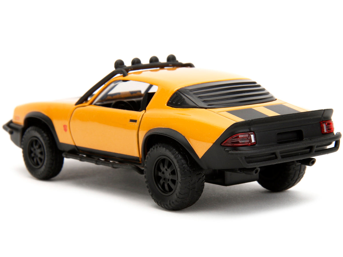 1977 Chevrolet Camaro Off-Road Version Yellow Metallic with Black Stripes 'Transformers: Rise of the Beasts' (2023) Movie 'Hollywood Rides' Series 1/32 Diecast Model Car by Jada