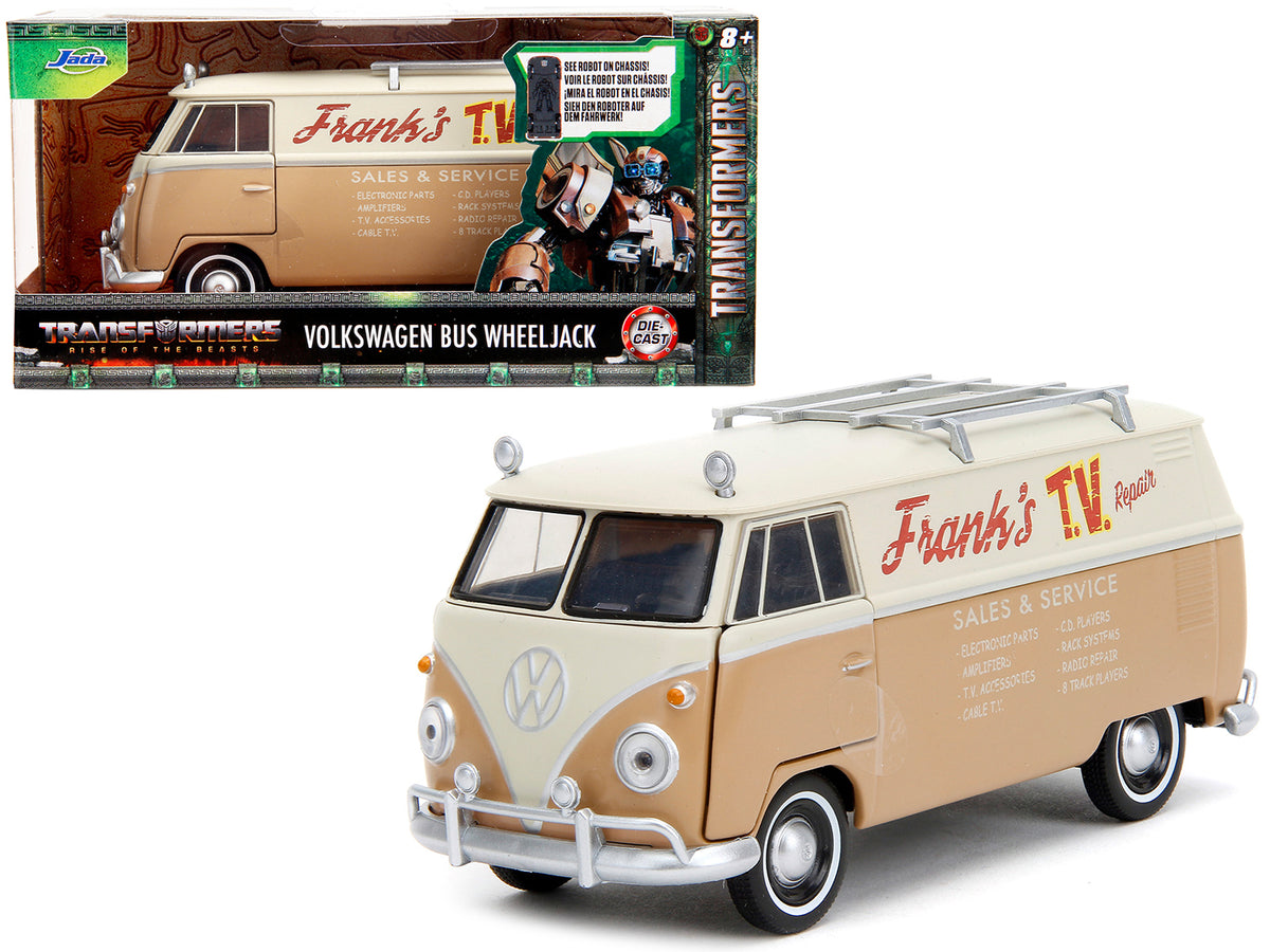 Volkswagen Bus 'WheelJack' Tan and Beige 'Frank's TV Repair' 'Transformers: Rise of the Beasts' (2023) Movie 'Hollywood Rides' Series 1/32 Diecast Model Car by Jada