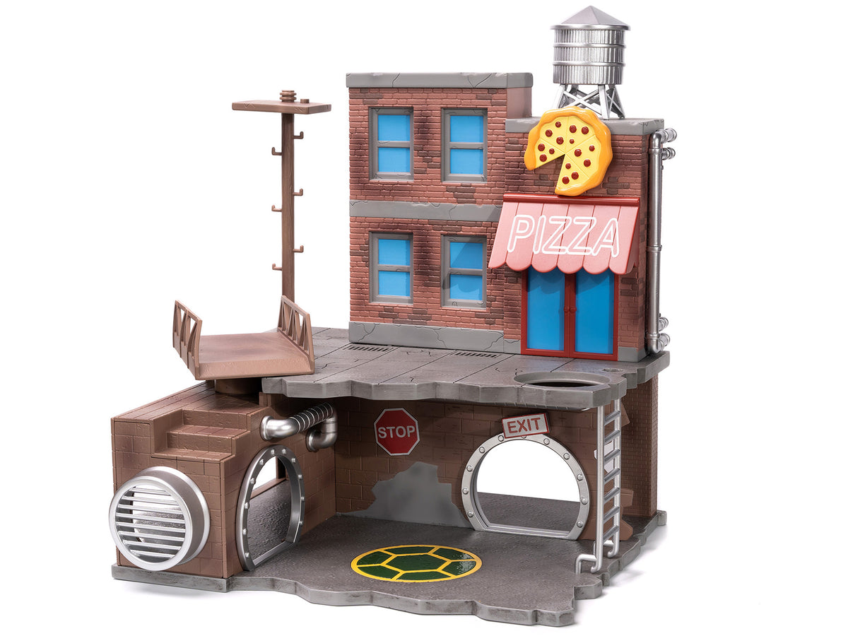 'Teenage Mutant Ninja Turtles' Turtle Lair Diorama Set with Figures and Party Wagon 'Nano Scene' Series Model by Jada
