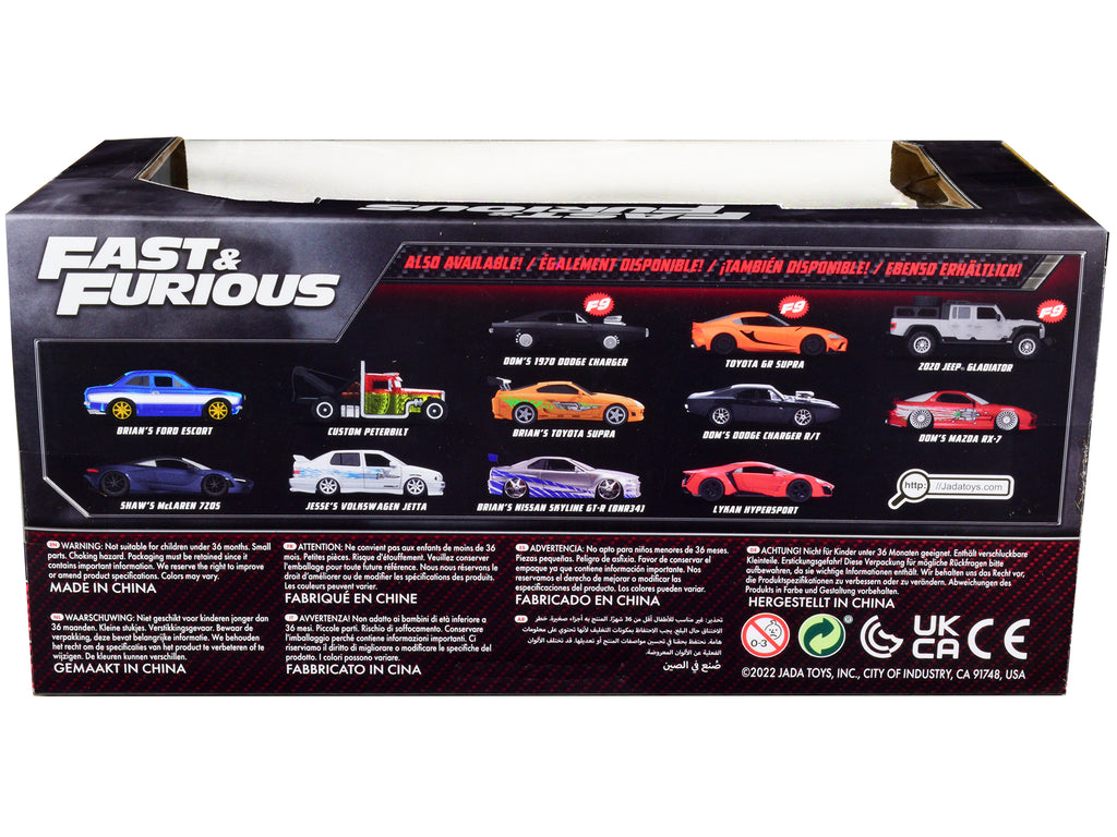 Brian's Toyota Supra Orange with Graphics 'Fast & Furious' Movie 1/24 Diecast Model Car by Jada