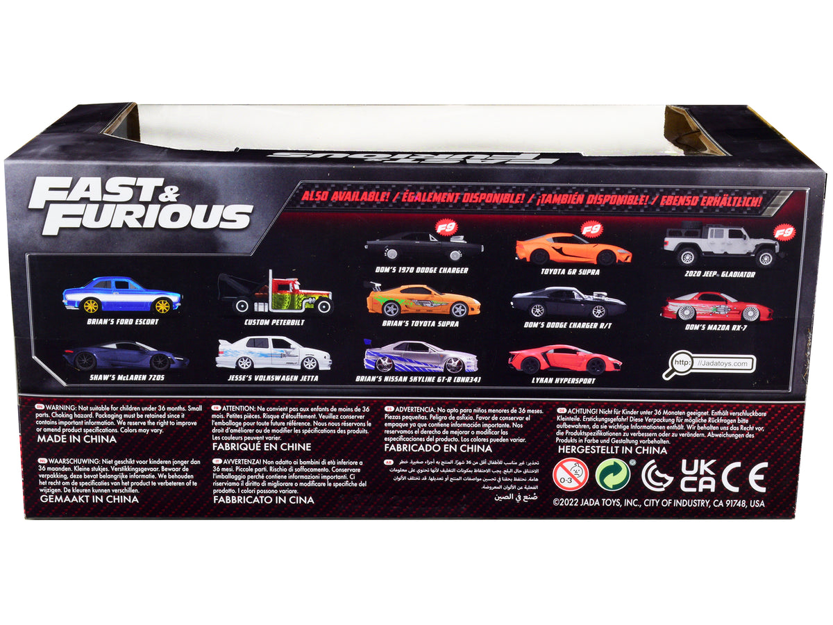 Brian's Toyota Supra Orange with Graphics 'Fast & Furious' Movie 1/24 Diecast Model Car by Jada