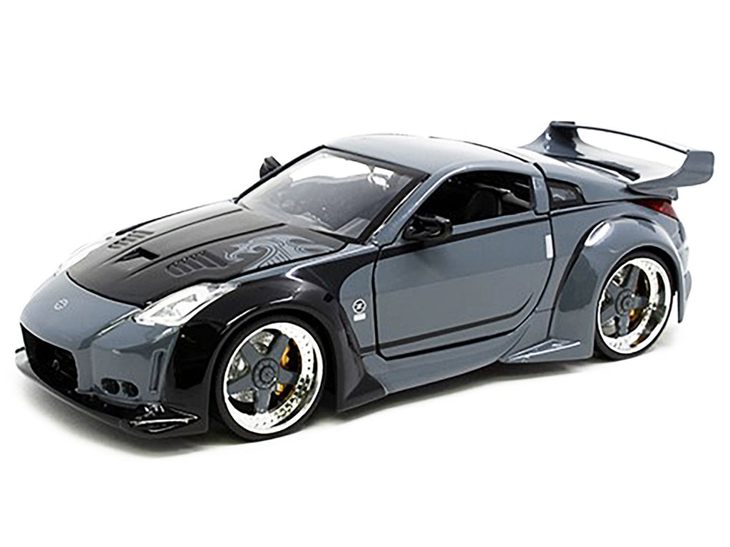 D.K.'s Nissan 350Z Gray and Black with Graphics 'Fast & Furious 25th Anniversary' Series 1/24 Diecast Model Car by Jada