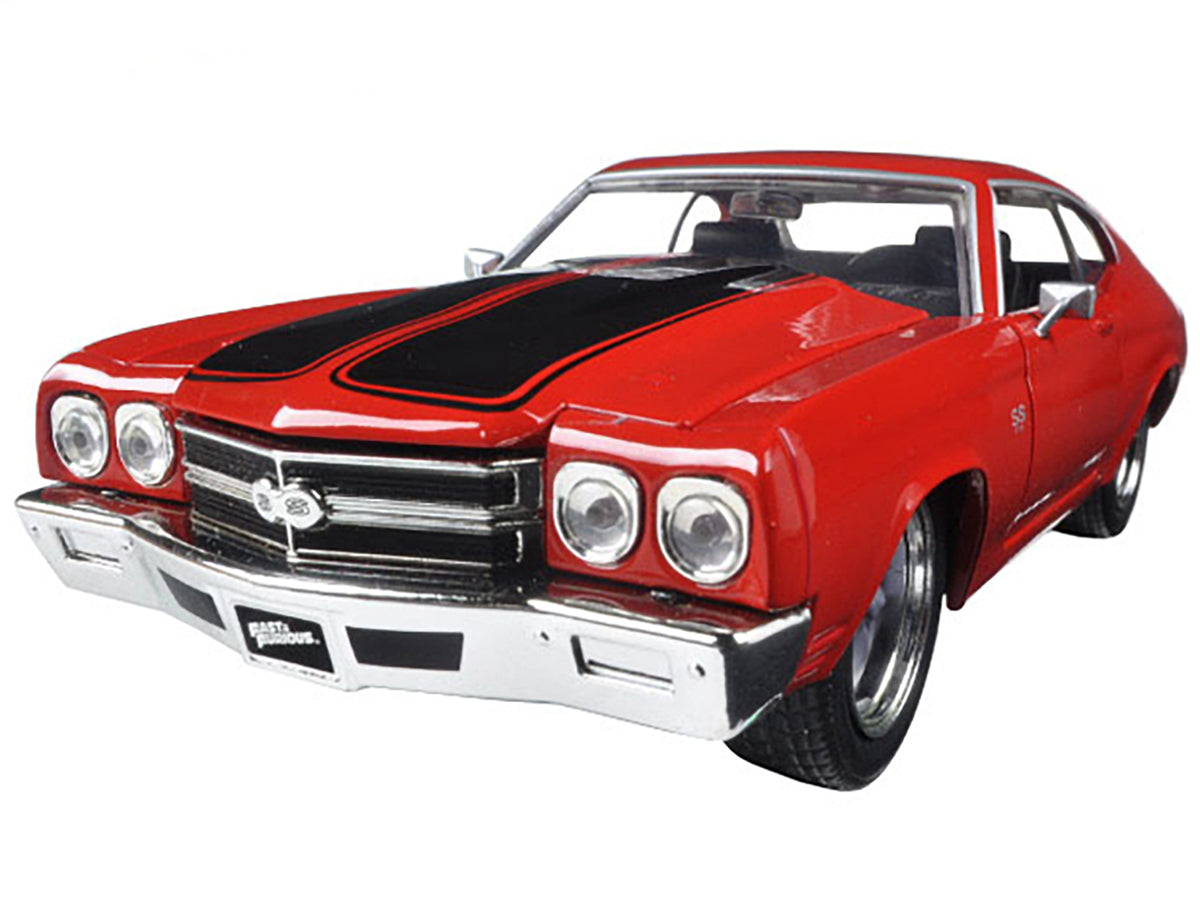Dom's Chevrolet Chevelle SS Red with Black Stripes 'Fast & Furious' Movie 1/24 Diecast Model Car by Jada
