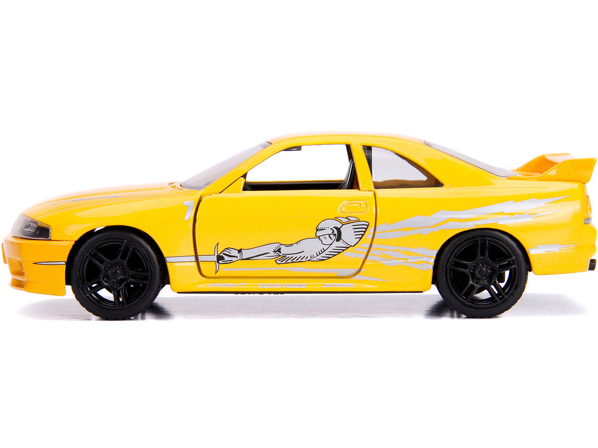 Leon's Nissan Skyline GT-R (BCNR33) Yellow Metallic with Graphics 'Fast & Furious' Series 1/32 Diecast Model Car by Jada