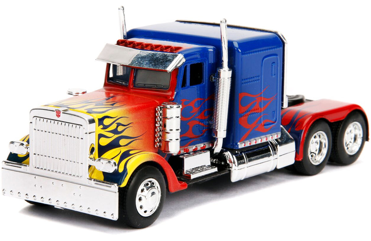 Optimus Prime Truck with Robot on Chassis from 'Transformers' Movie 'Hollywood Rides' Series 1/32 Diecast Model by Jada