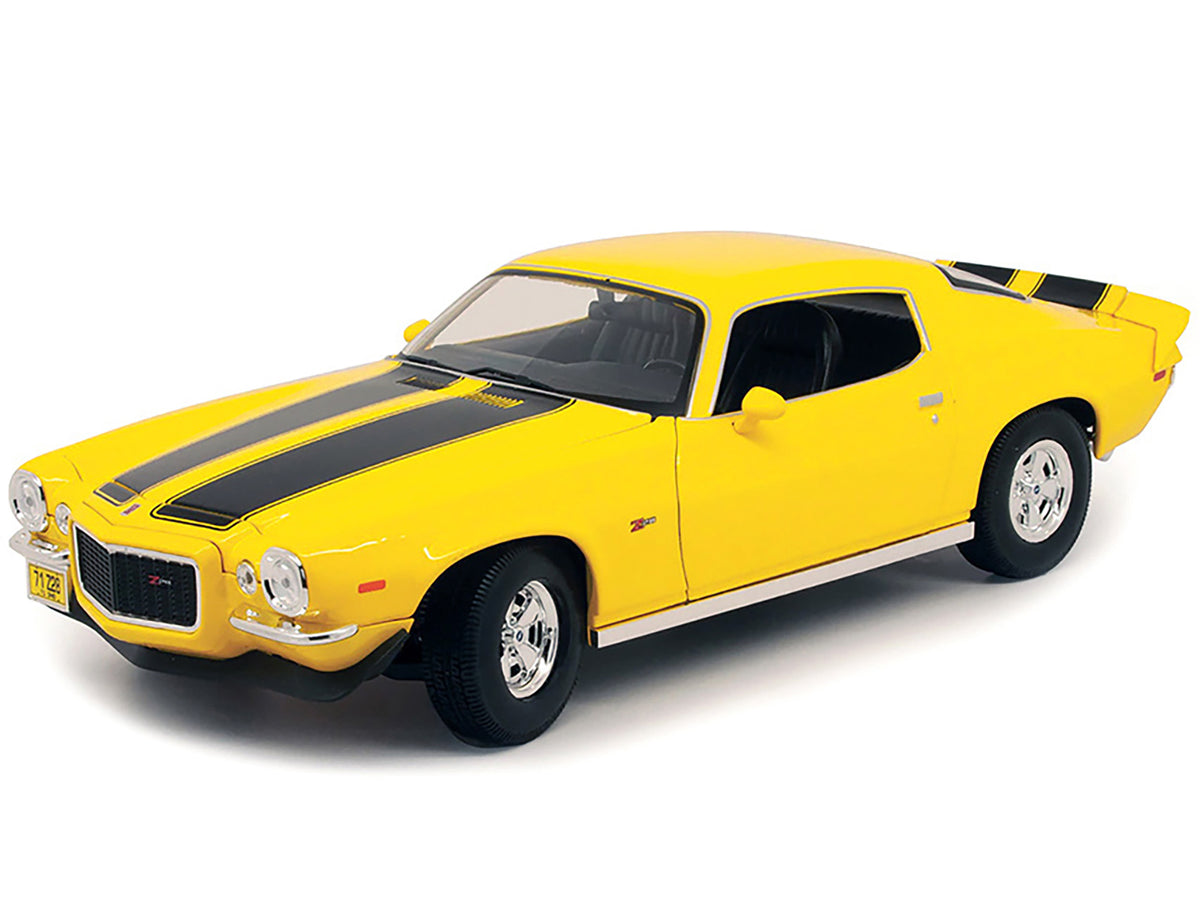 1971 Chevrolet Camaro Yellow with Black Stripes 1/18 Diecast Model Car by Maisto