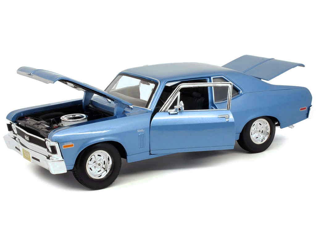 1970 Chevrolet Nova SS Coupe Blue Metallic 1/18 Diecast Model Car by Maisto