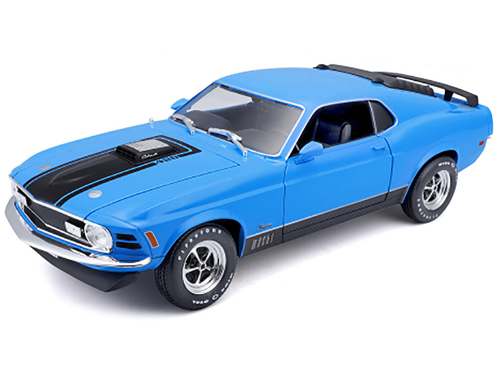 1970 Ford Mustang Mach 1 428 Blue with Black Stripes 'Special Edition' 1/18 Diecast Model Car by Maisto