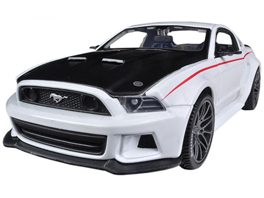 2014 Ford Mustang 'Street Racer' White with Black Hood 'Special Edition' Series 1/24 Diecast Model Car by Maisto