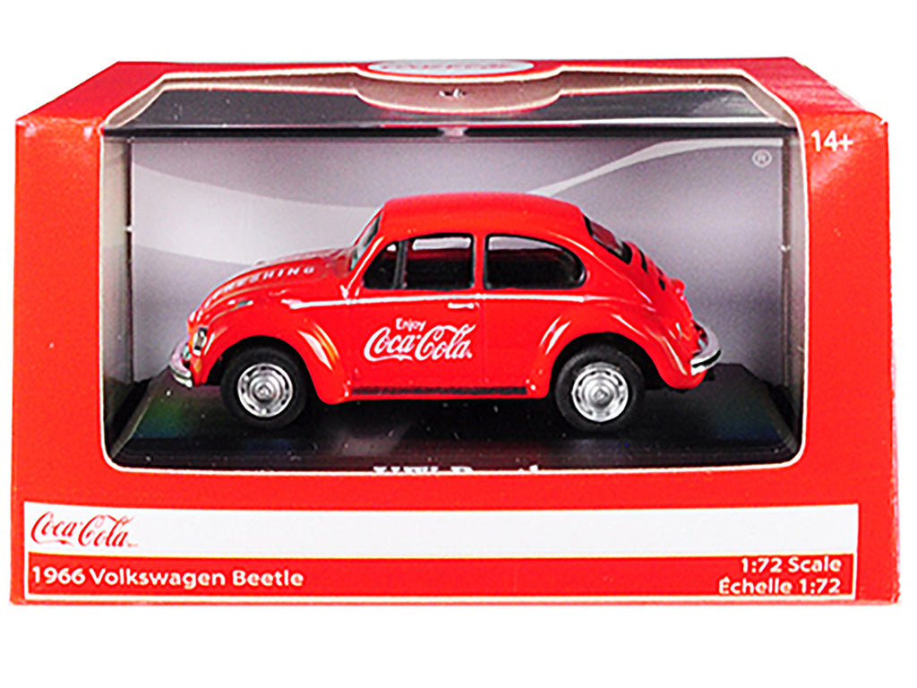 1966 Volkswagen Beetle 'Coca-Cola' Red 1/72 Diecast Model Car by Motorcity Classics