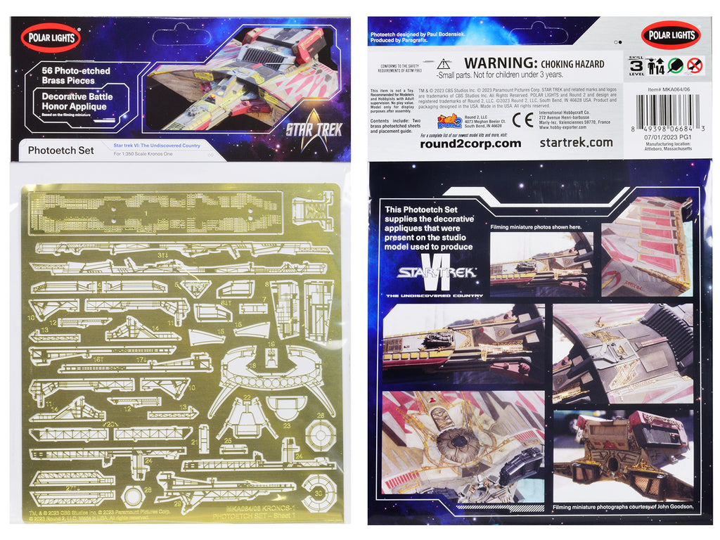 Photoetch Set for Klingon Kronos One Spaceship 'Star Trek VI: The Undiscovered Country' (1991) Movie 1/350 Scale by Polar Lights
