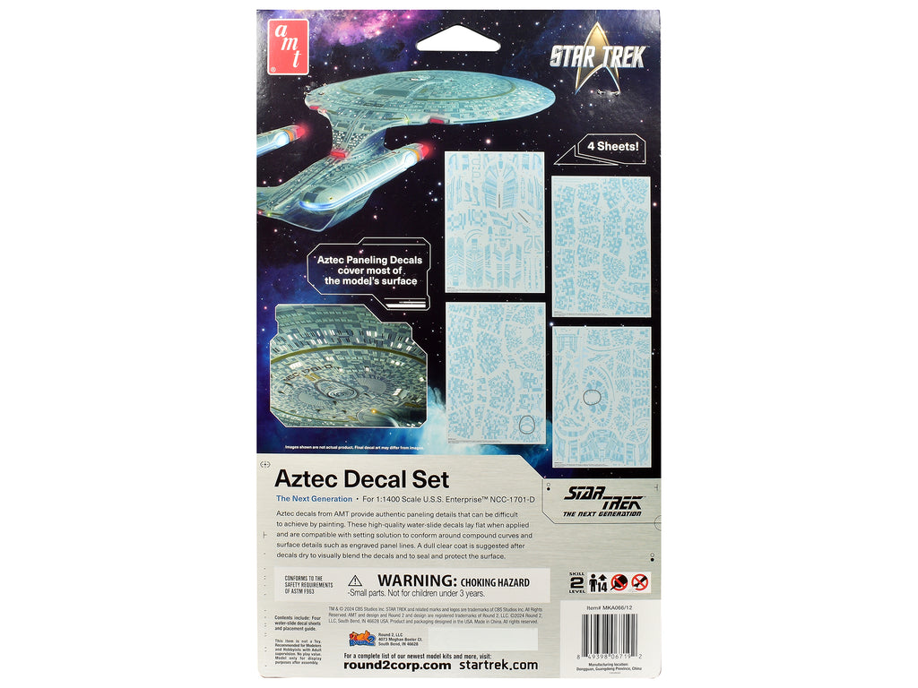 'Star Trek: The Next Generation' U.S.S. Enterprise NCC-1701-D Aztec Decal Set 1/1400 Scale by AMT