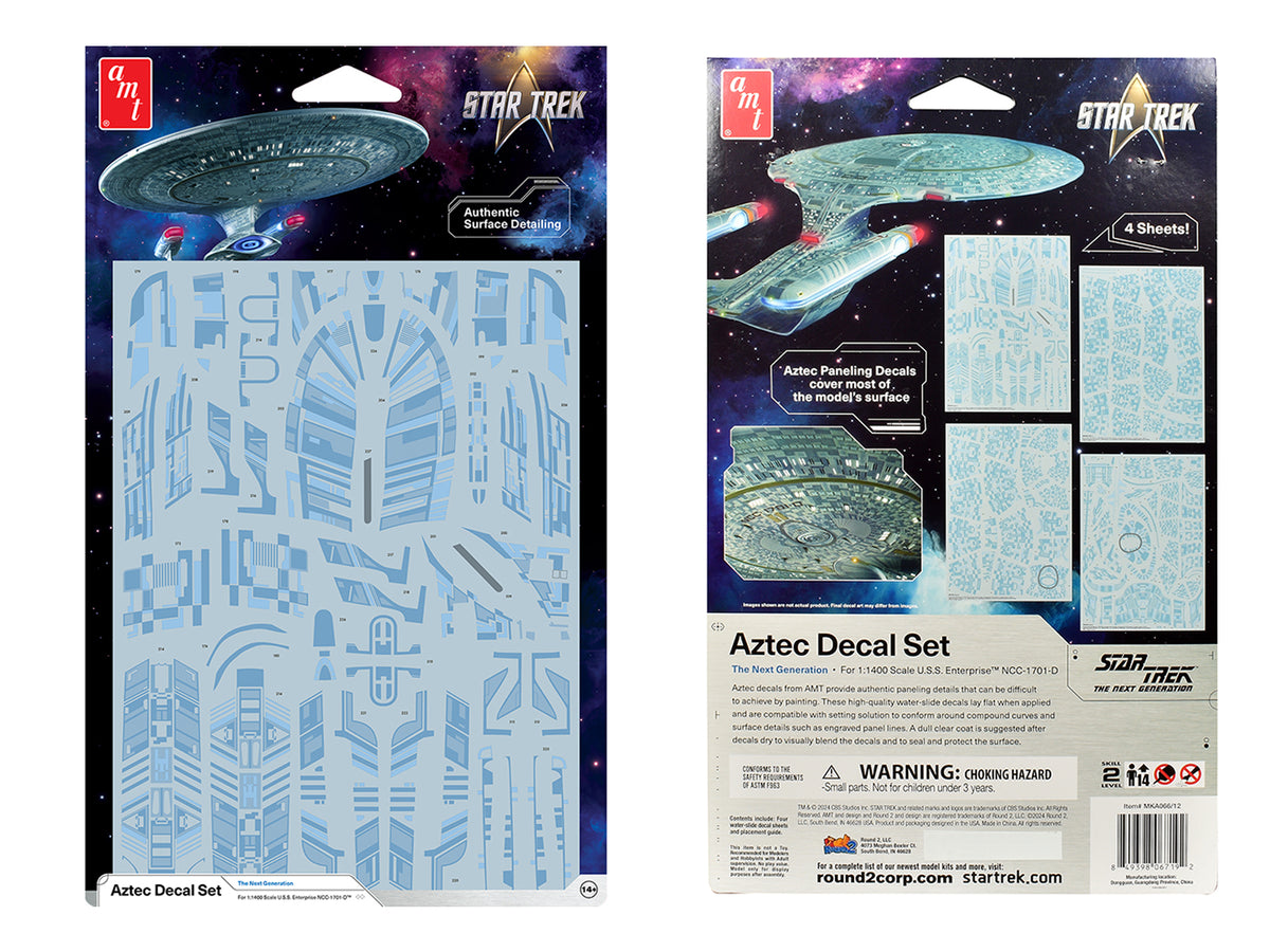 'Star Trek: The Next Generation' U.S.S. Enterprise NCC-1701-D Aztec Decal Set 1/1400 Scale by AMT