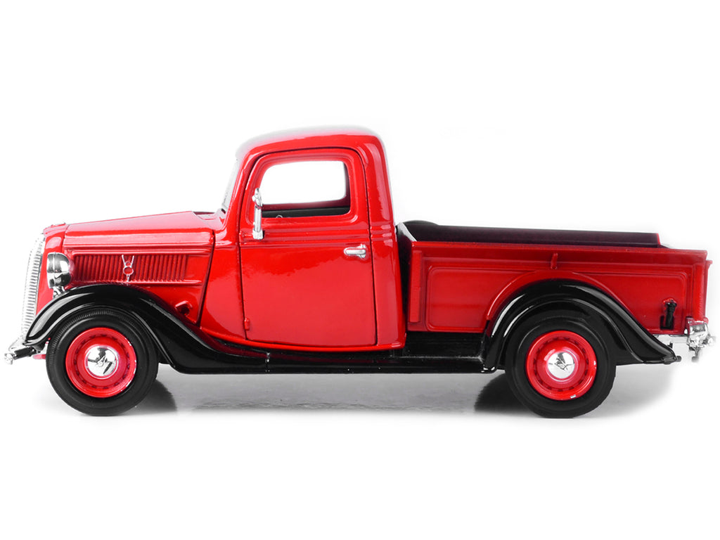 1937 Ford Pickup Truck Red and Black 1/24 Diecast Model Car by Motormax