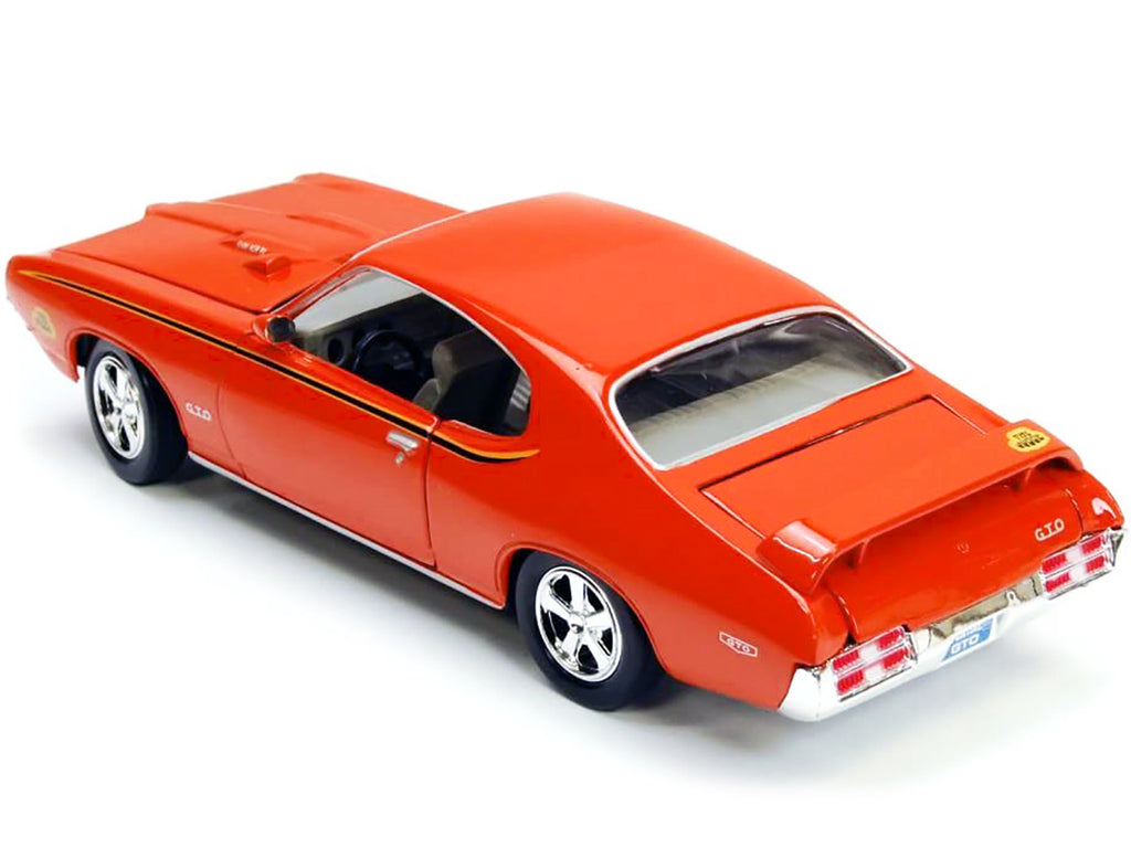 1969 Pontiac GTO Judge Orange with Stripes 1/24 Diecast Model Car by Motormax