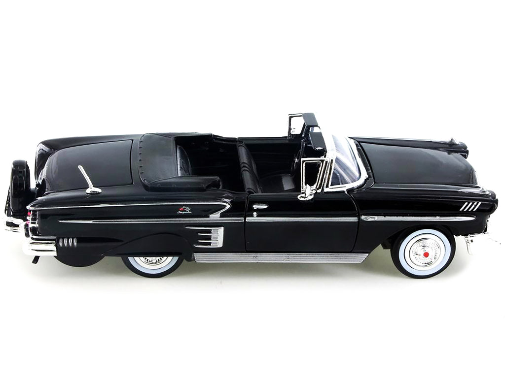 1958 Chevrolet Impala Convertible Black 1/24 Diecast Model Car by Motormax