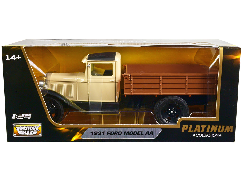 1931 Ford Model AA Pickup Truck Cream and Black 'Platinum Collection' Series 1/24 Diecast Model Car by Motormax