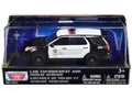 2015 Ford Police Interceptor Utility Black and White 'LAPD (Los Angeles Police Department)' 1/43 Diecast Model Car by Motormax