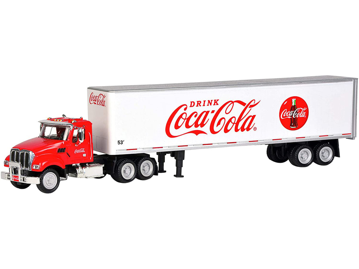Truck Tractor with 53' Trailer 'Drink Coca-Cola' Red and White 1/50 Diecast Model by Motorcity Classics