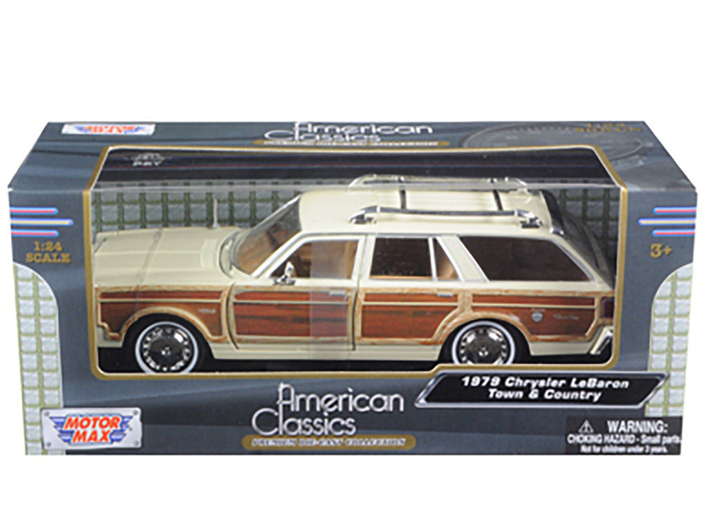 1979 Chrysler Lebaron Town & Country Cream 1/24 Diecast Model Car by Motormax