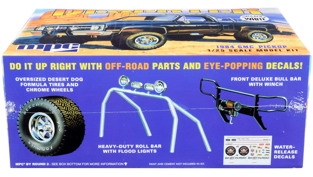 Skill 2 Model Kit 1984 GMC Pickup Truck (Molded in White) 'Deserter' 1/25 Scale Model by MPC