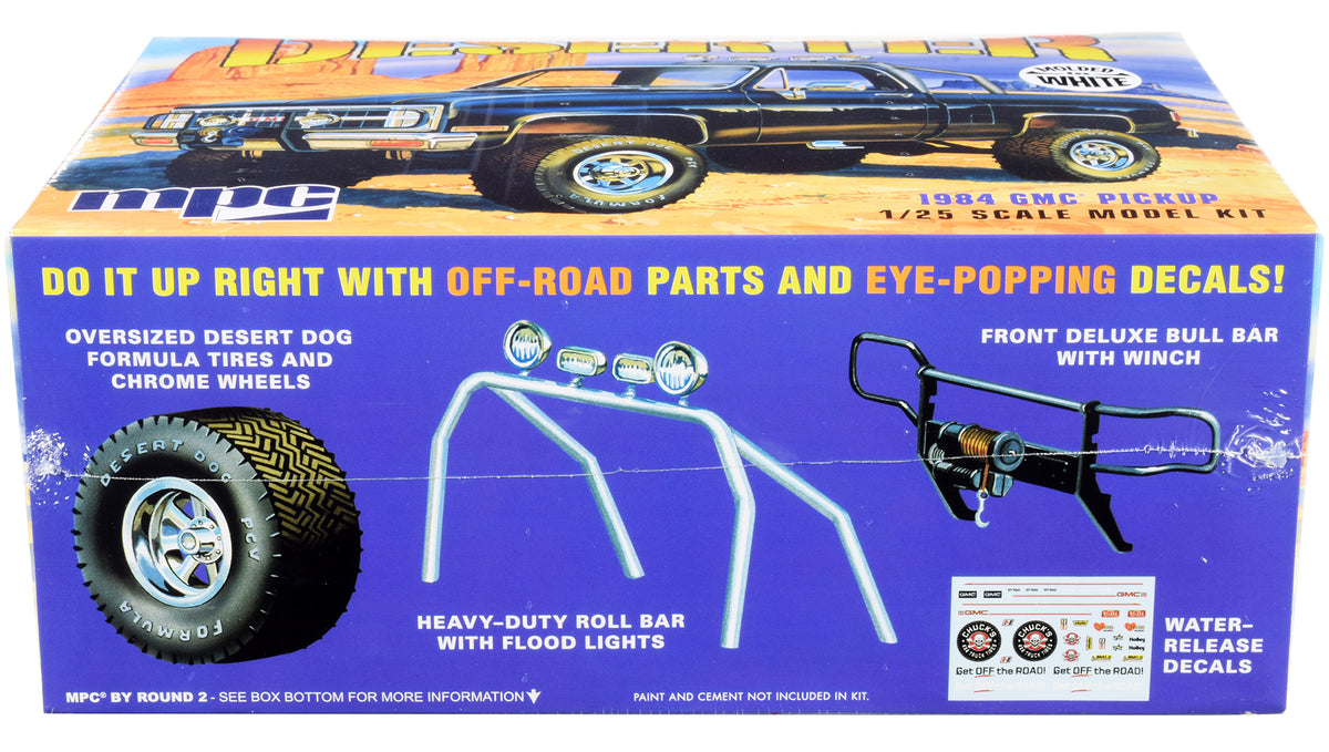 Skill 2 Model Kit 1984 GMC Pickup Truck (Molded in White) 'Deserter' 1/25 Scale Model by MPC