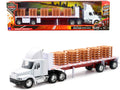 Freightliner Century Class S/T Flatbed Truck White with Pallet Accessories 'Long Haul Trucker' Series 1/32 Diecast Model by New Ray