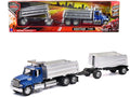 Freightliner 114SD Dump Truck with Twin Dump Body Blue 'Long Haul Trucker' Series 1/32 Diecast Model by New Ray