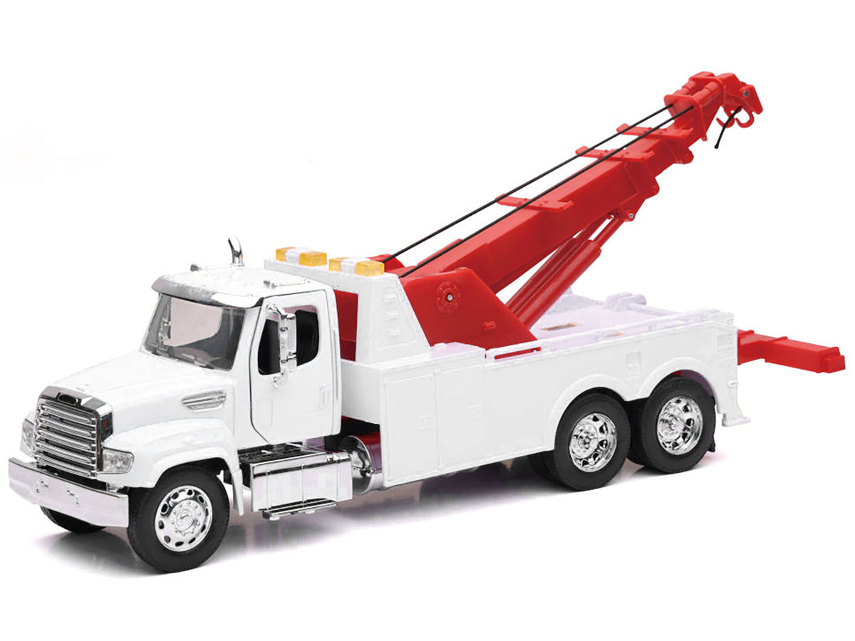 Freightliner 114SD Tow Truck White and Red 'Long Haul Trucker' Series 1/32 Diecast Model by New Ray