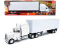 Peterbilt 379 Truck with Dry Goods Trailer White 'Long Haul Trucker' Series 1/32 Diecast Model by New Ray