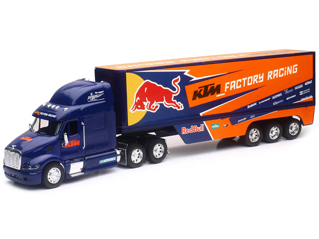 Peterbilt 387 Truck Dark Blue 'Red Bull - KTM Factory Racing' 1/32 Diecast Model by New Ray