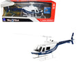 Bell 206 Helicopter Dark Blue and White 'Police' 'Sky Pilot' Series 1/34 Diecast Model by New Ray