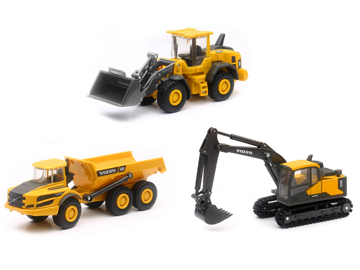'Volvo Construction Vehicles' Set of 3 pieces Diecast Models by New Ray