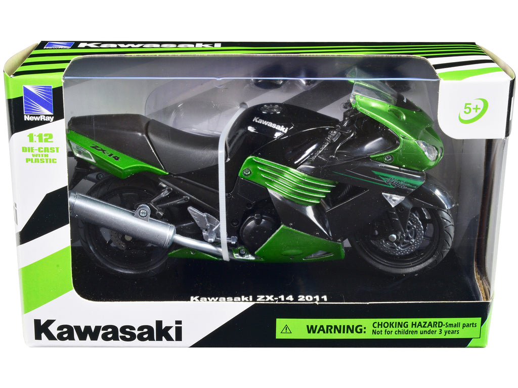 2011 Kawasaki ZX-14 Ninja Green Motorcycle Model 1/12 by New Ray