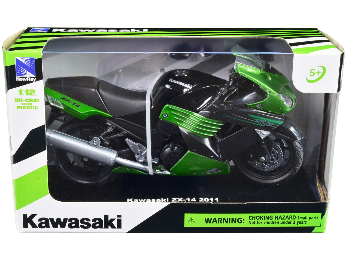 2011 Kawasaki ZX-14 Ninja Green Motorcycle Model 1/12 by New Ray