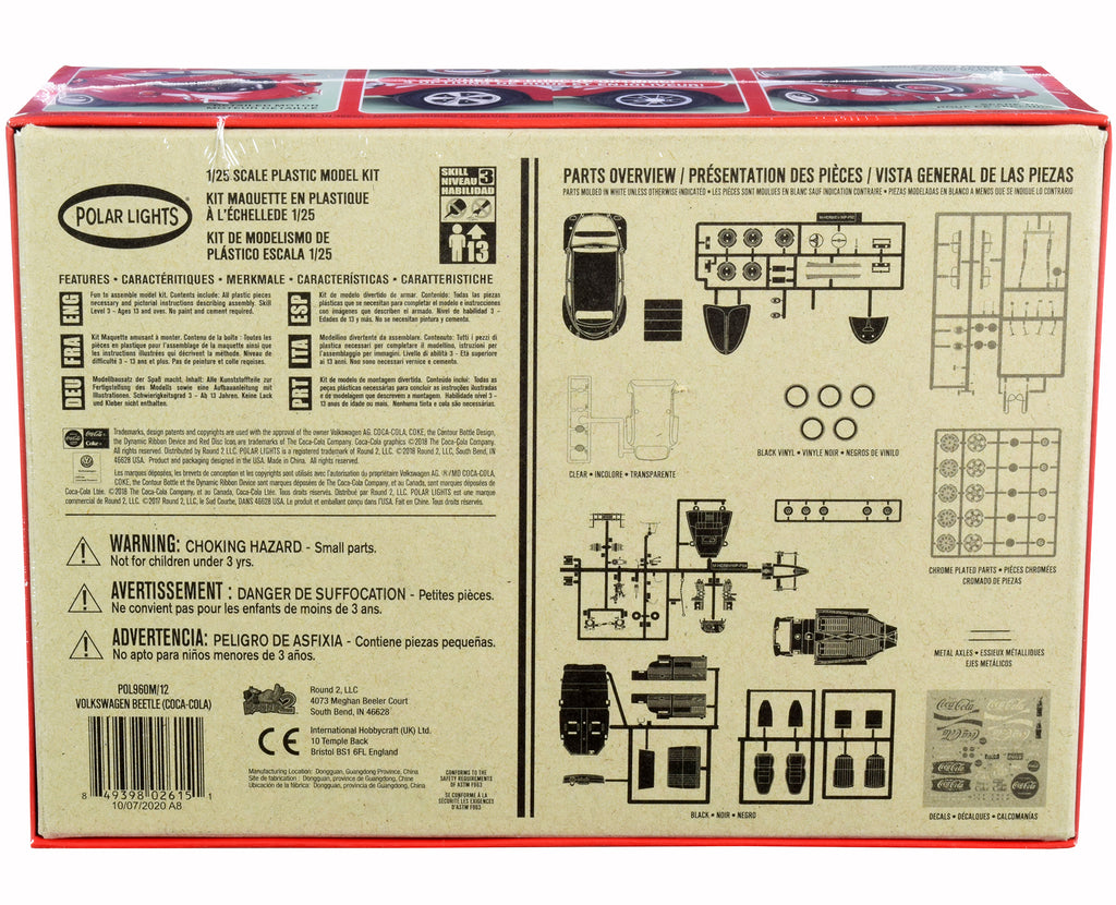 Skill 3 Snap Model Kit Volkswagen Beetle 'Coca-Cola' 1/25 Scale Model by Polar Lights