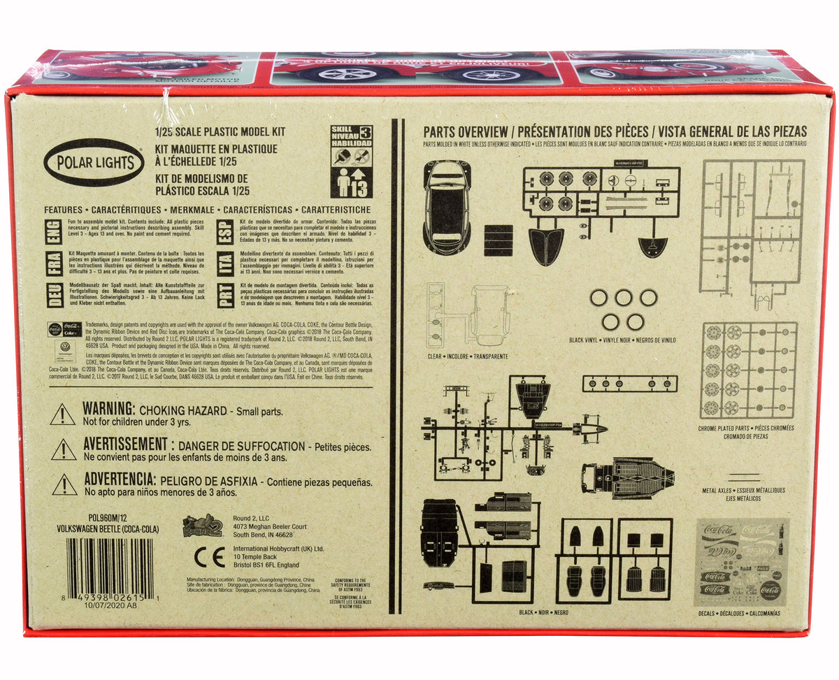Skill 3 Snap Model Kit Volkswagen Beetle 'Coca-Cola' 1/25 Scale Model by Polar Lights