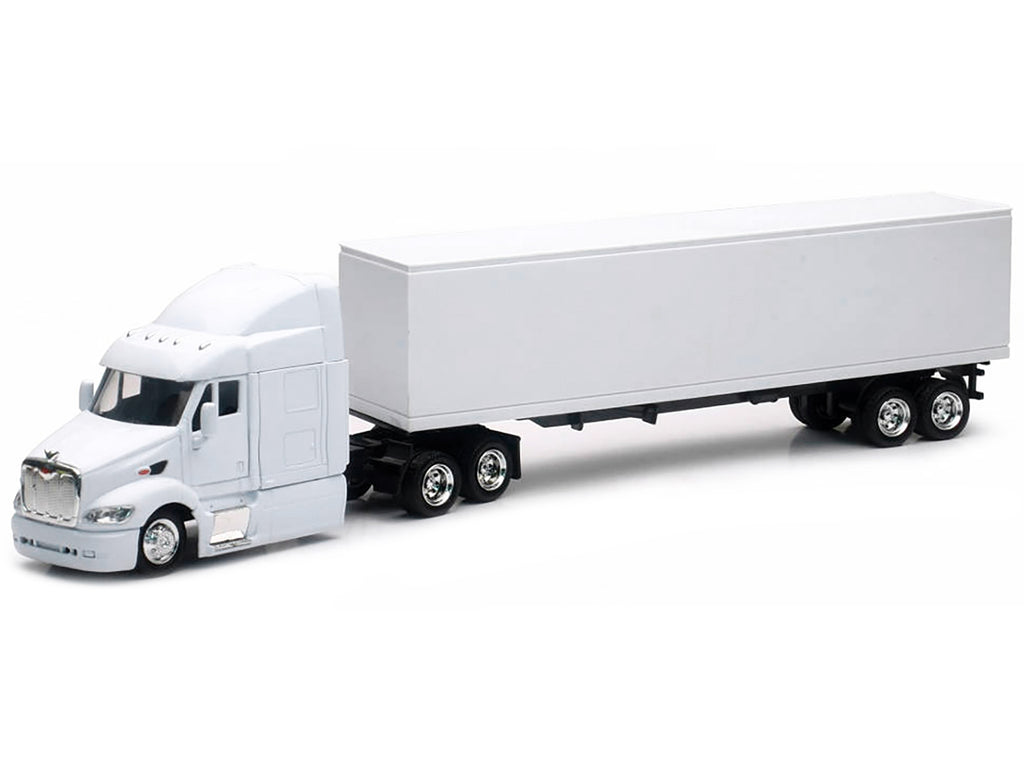 Peterbilt 387 Truck with Dry Goods Trailer White 'Long Haul Trucker' Series 1/43 Diecast Model by New Ray